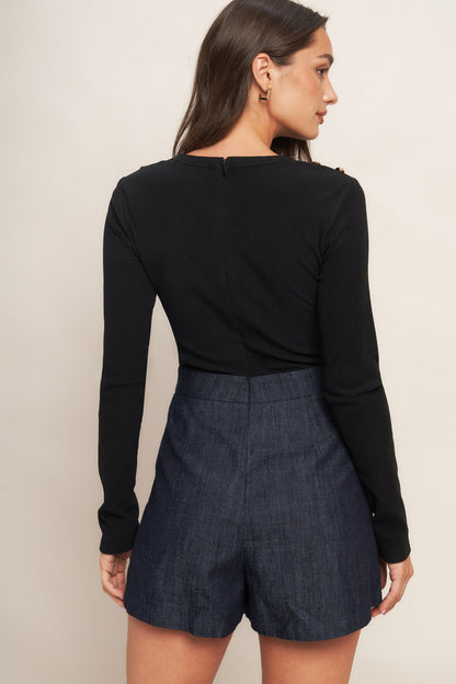 MODERN STAPLE WOVEN COMBINATION ROMPER