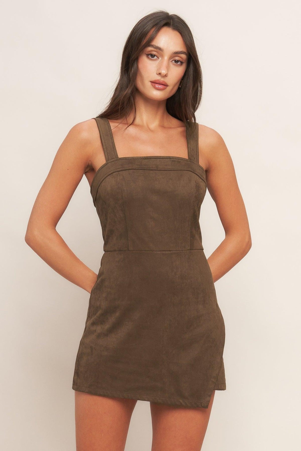 FAUX SUEDE ROMPER