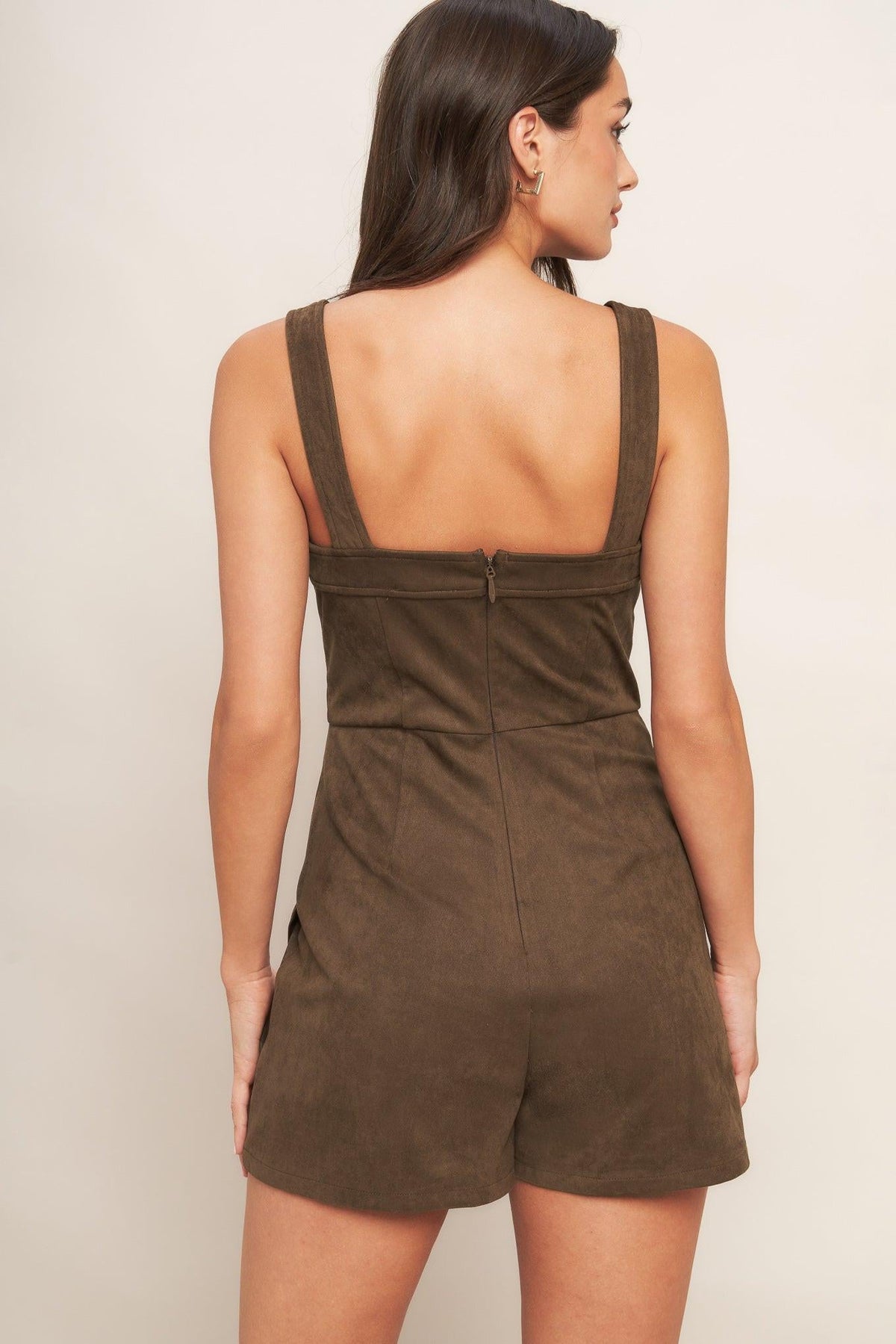 FAUX SUEDE ROMPER
