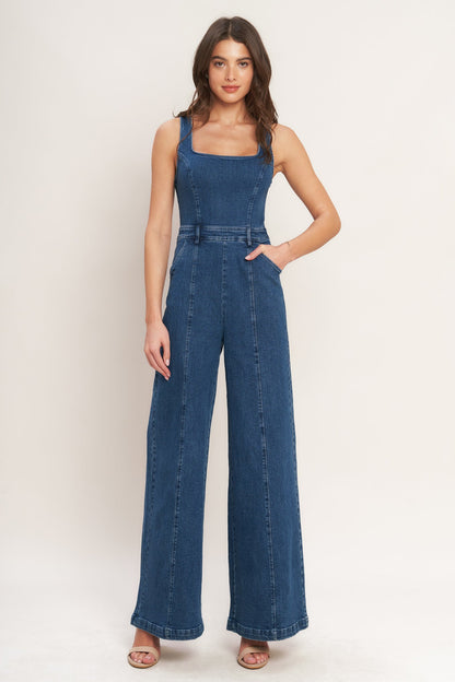 DESK TO DINNER READY DENIM JUMPSUIT