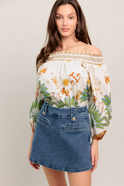 HEART EYES DENIM SKORT