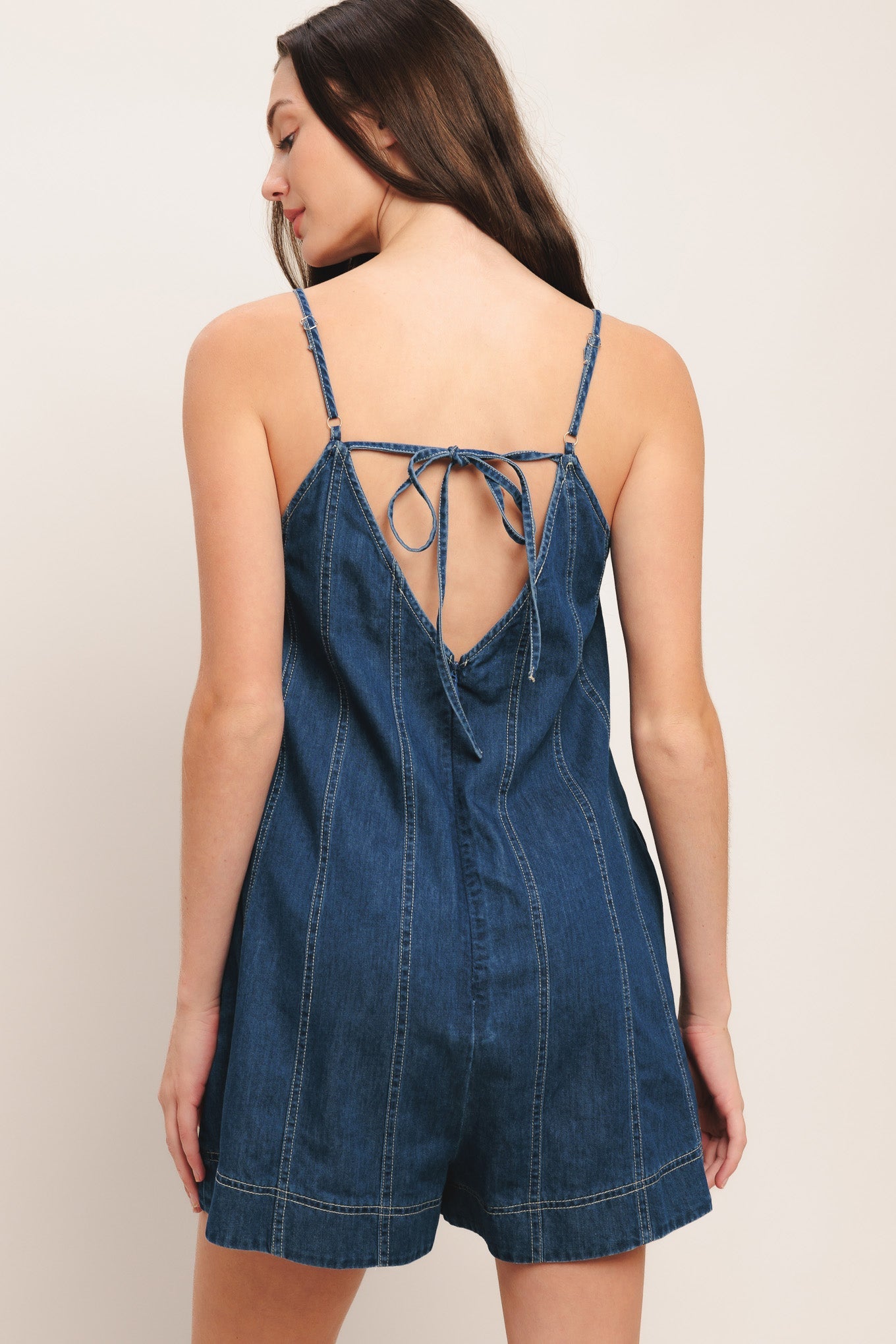 FRONTIER FLIRT LIGHTWEIGHT DENIM ROMPER