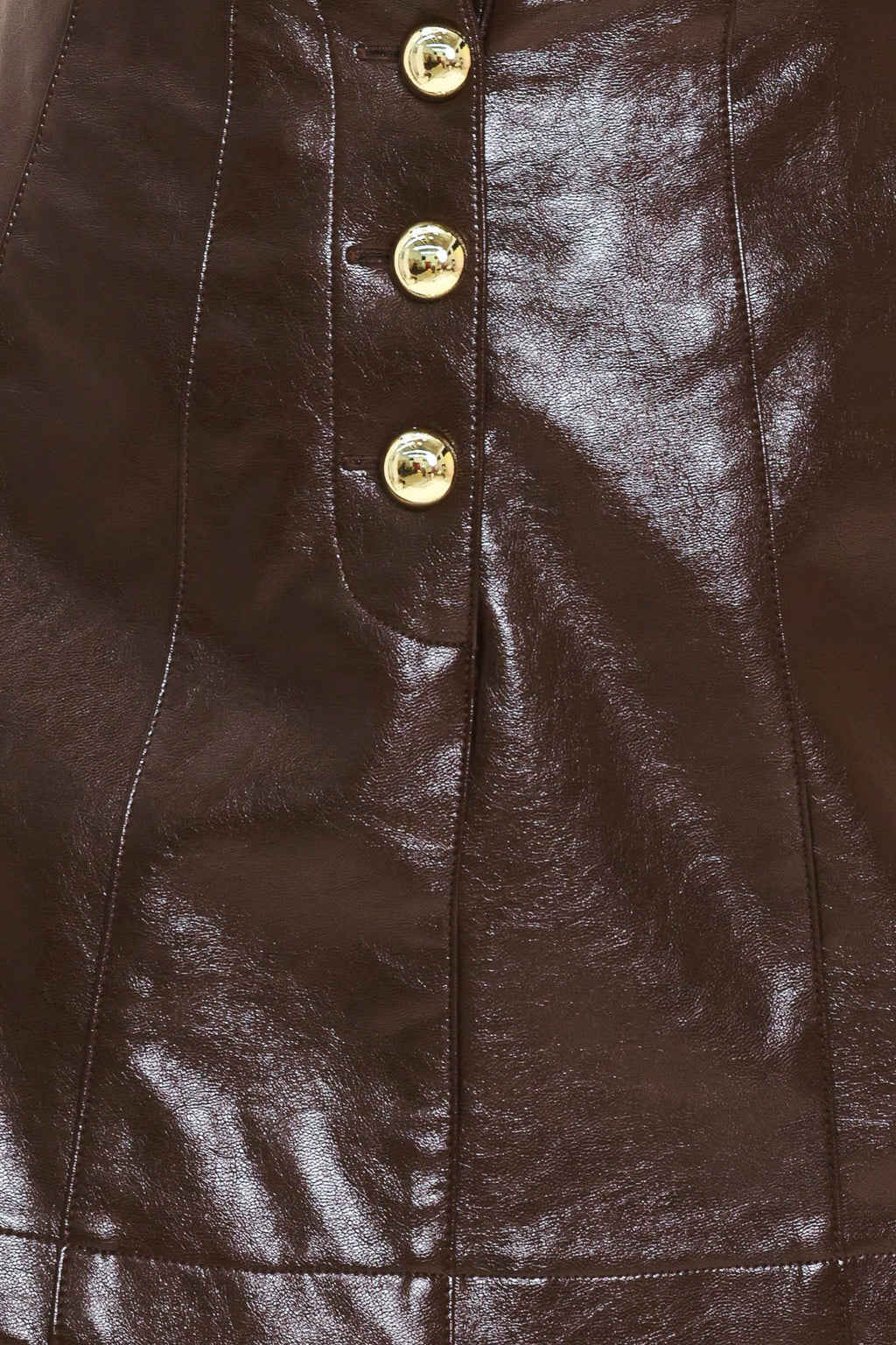 BROWN FAUX LEATHER SKORT