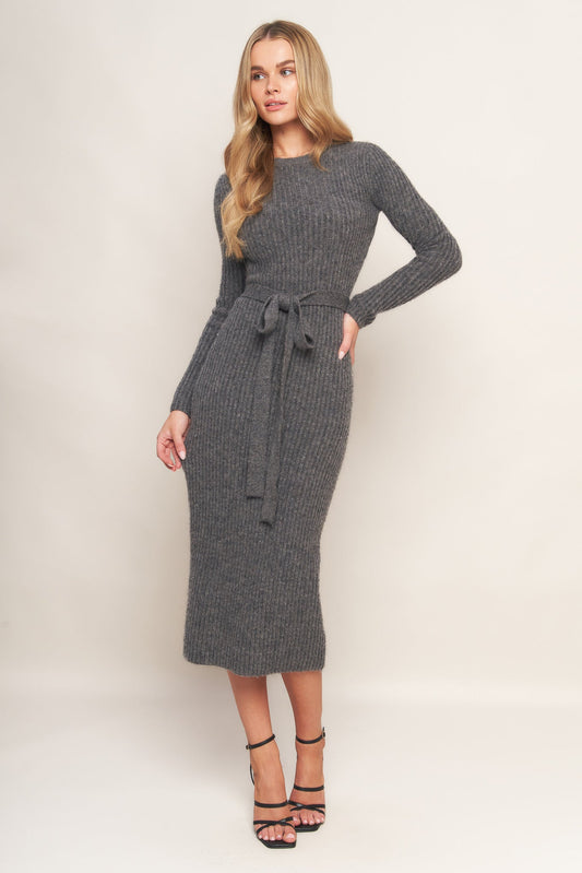 BE GOOD TO ME SWEATER MIDI DRESS