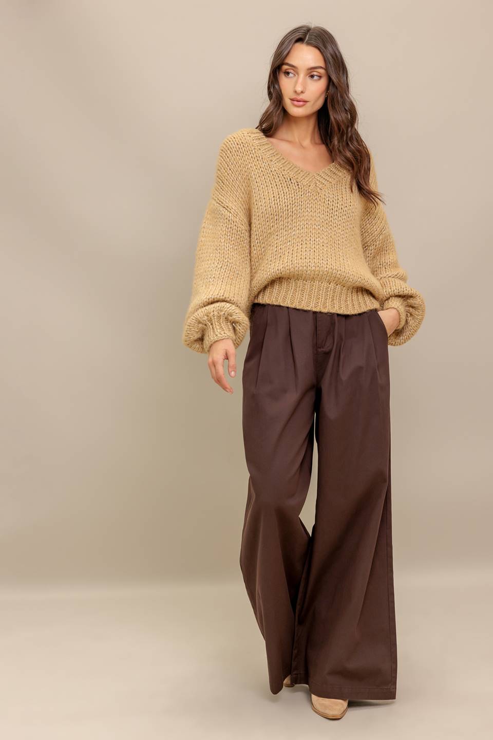 EARTHY TOUCH SWEATER KNIT TOP