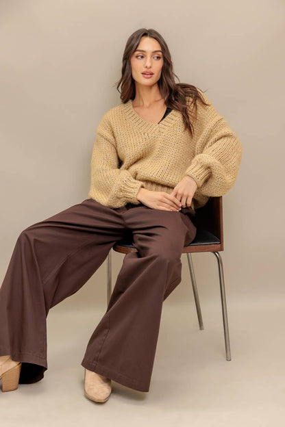 EARTHY TOUCH SWEATER KNIT TOP