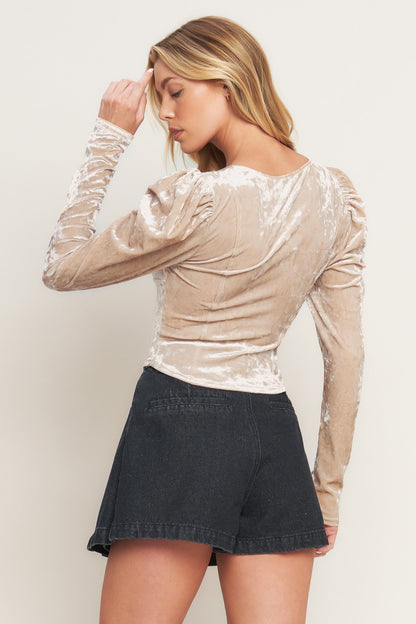 FAIRY CREAM VELVET TOP