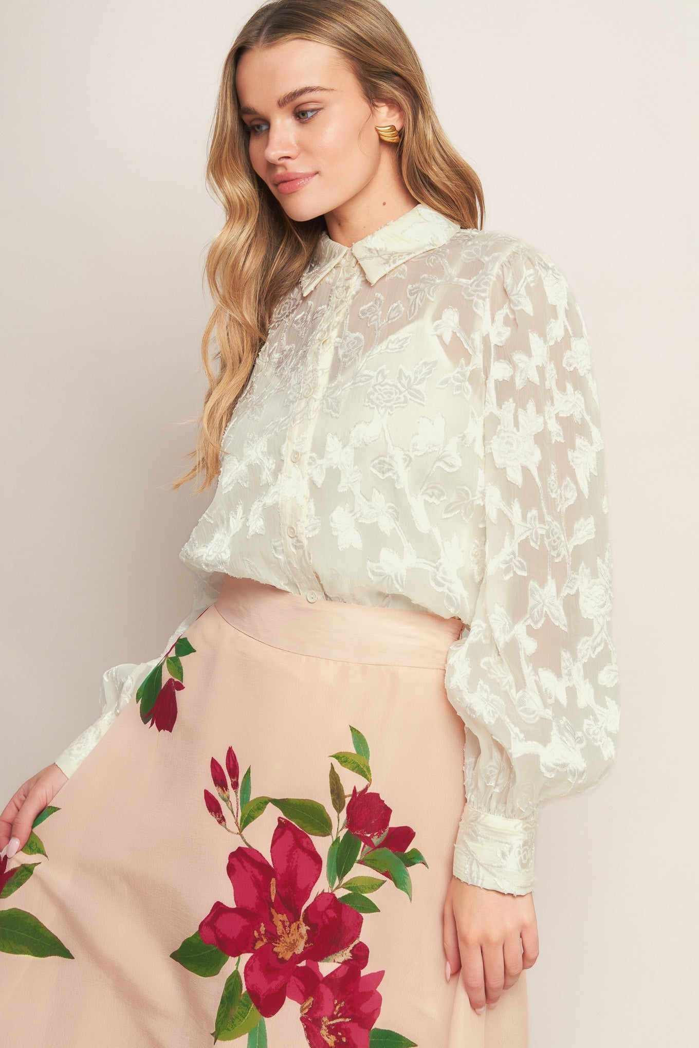 INCREDIBLE LOVE JACQUARD WOVEN TOP