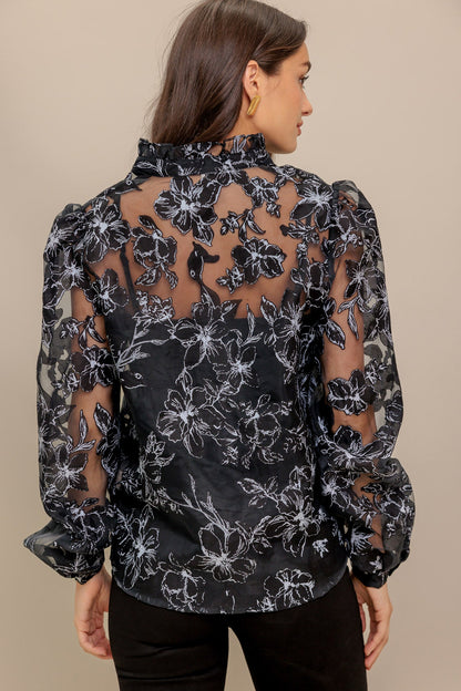 SHARE MY DAY WOVEN ORGANZA TOP