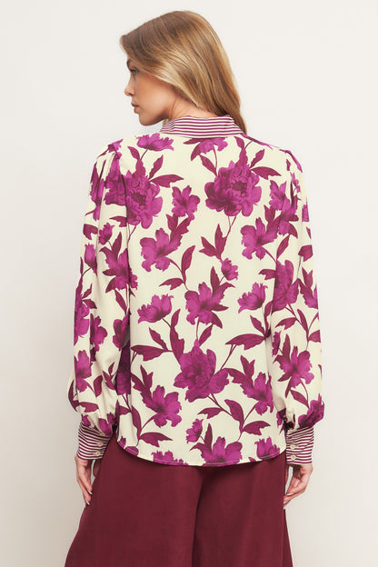 SWEET BOTANICAL CHARM WOVEN TOP