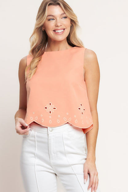 LOVE PEACH WOVEN TOP