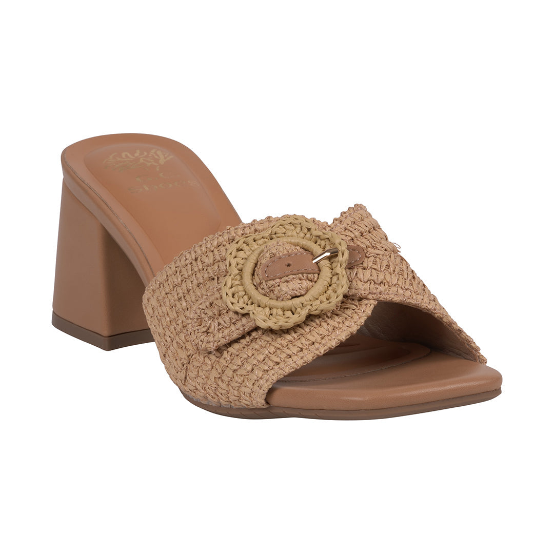 Natural Woven Heeled Sandals