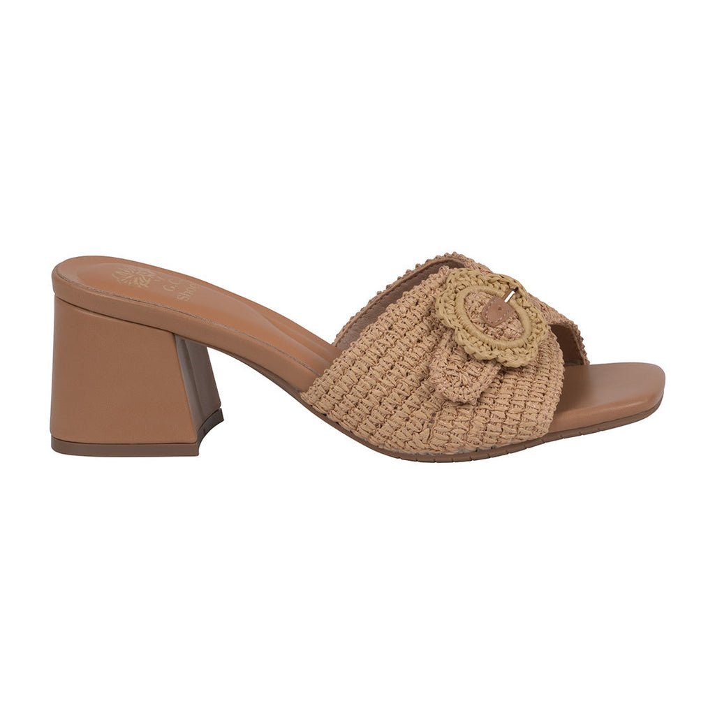 Natural Woven Heeled Sandals