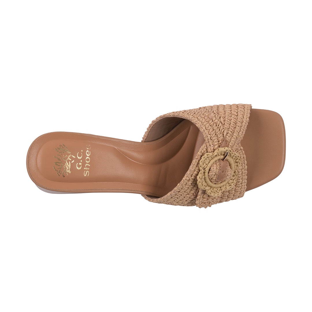 Natural Woven Heeled Sandals