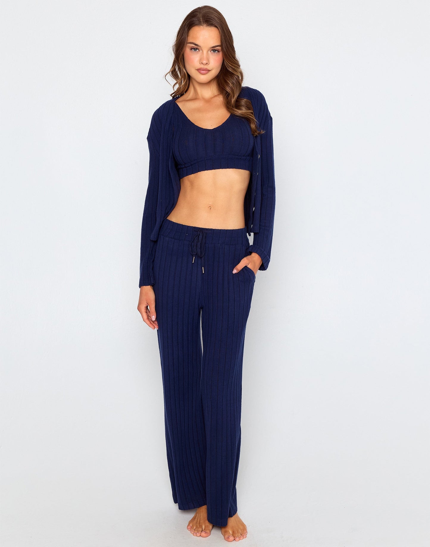 Mai Wide Leg Pant - Navy