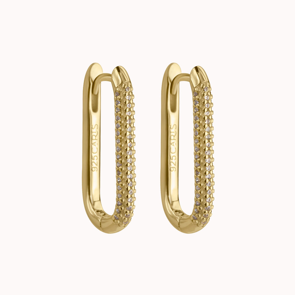 PAVÉ PAPERCLIP HOOP EARRINGS