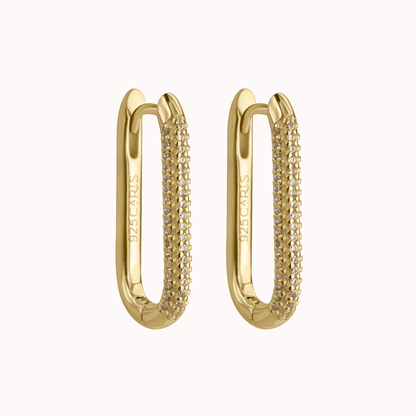 PAVÉ PAPERCLIP HOOP EARRINGS