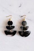 16K Gold-Plated Geometric Statement Buffalo Horn Earrings