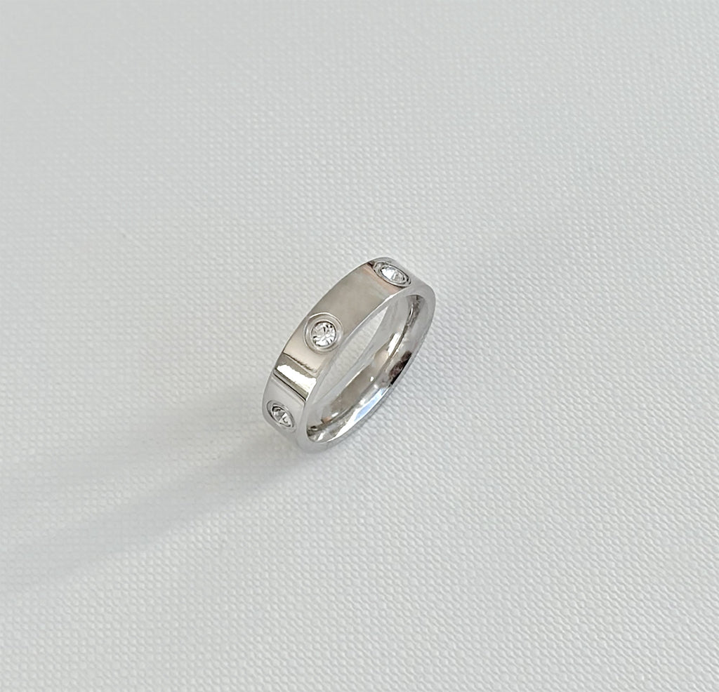 CARRIE SILVER PAVE STACKABLE RING