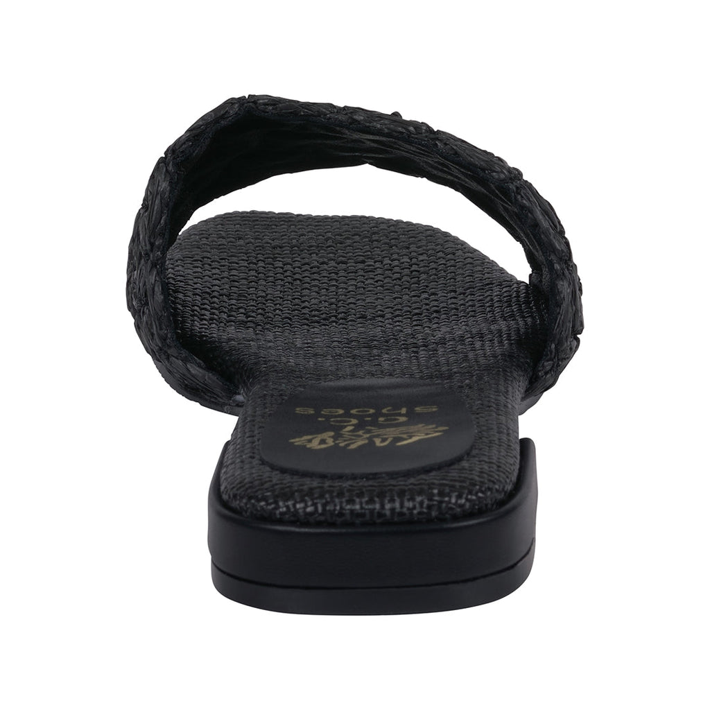 Women's Kendra Black Woven Flat Sandals
