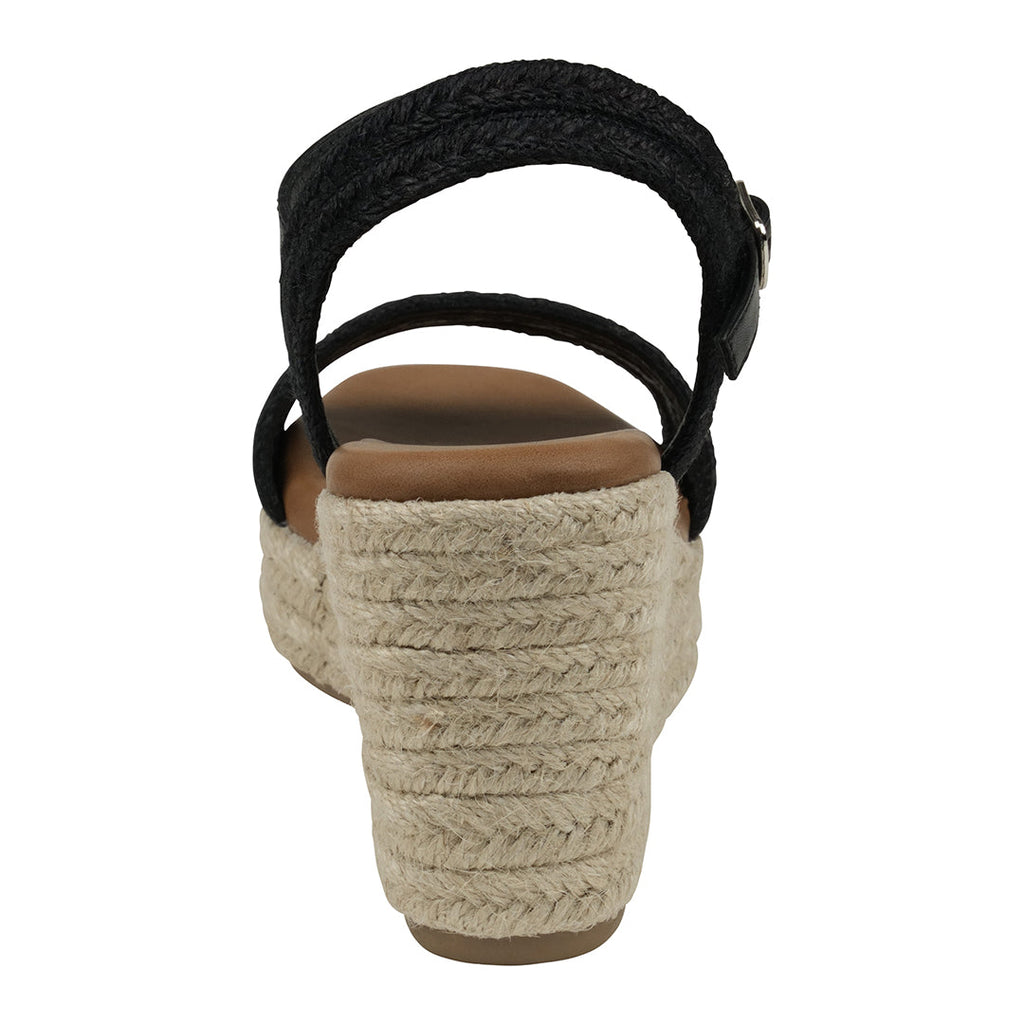 Black Slingback Espadrille Wedge Sandals
