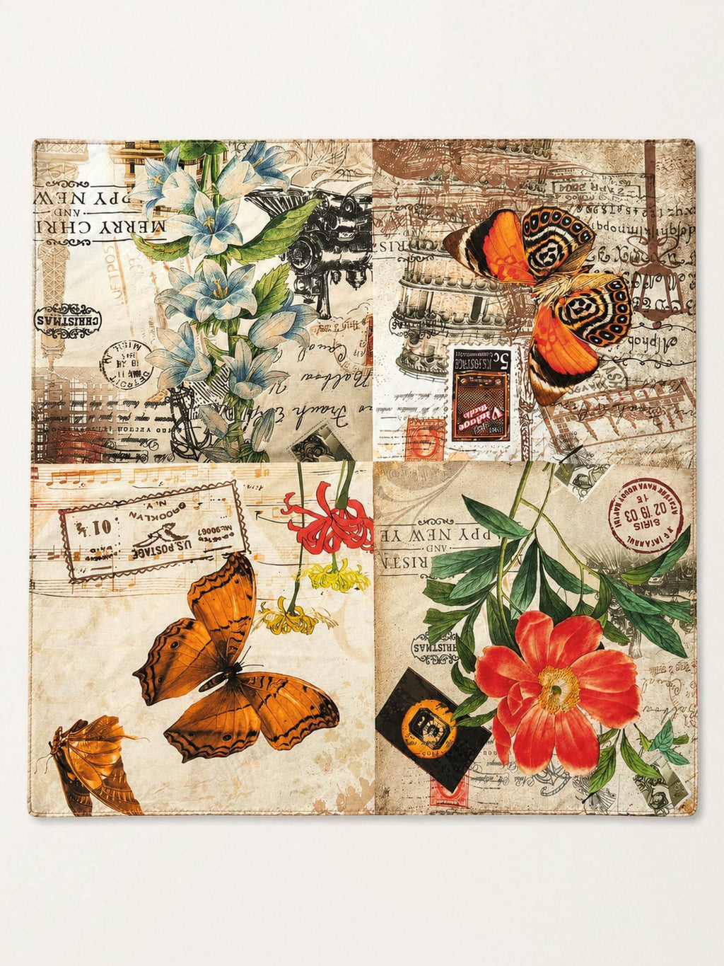 AIRY SILK COTTON EVERYDAY SCARF IN VINTAGE BUTTERFLY