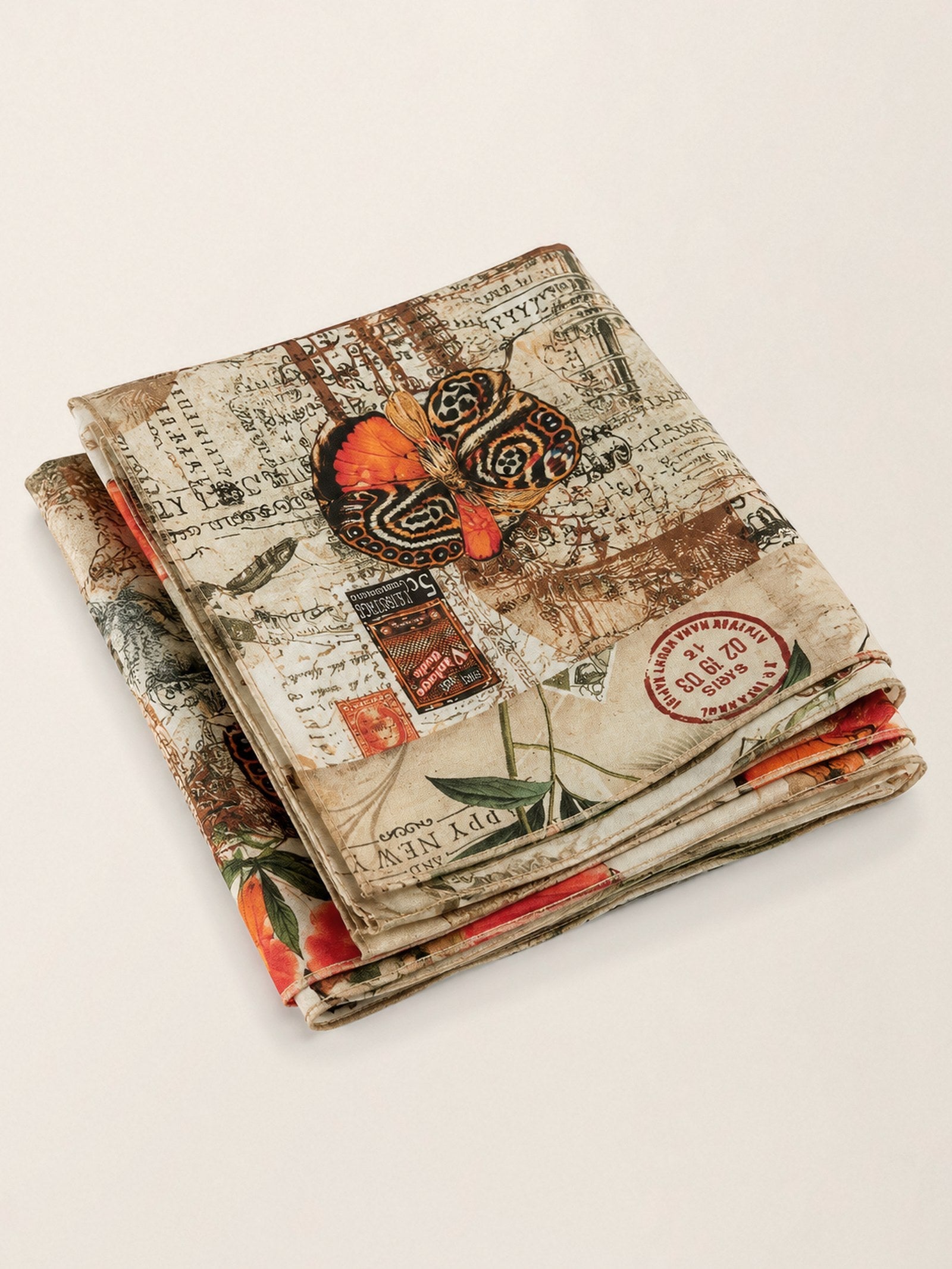 AIRY SILK COTTON EVERYDAY SCARF IN VINTAGE BUTTERFLY