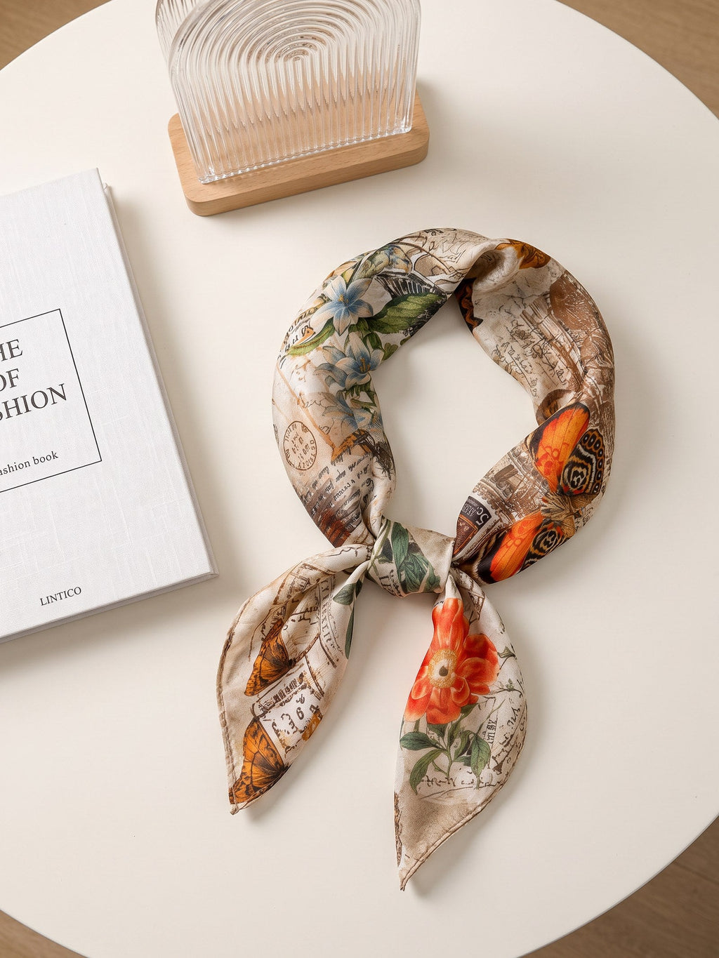 AIRY SILK COTTON EVERYDAY SCARF IN VINTAGE BUTTERFLY