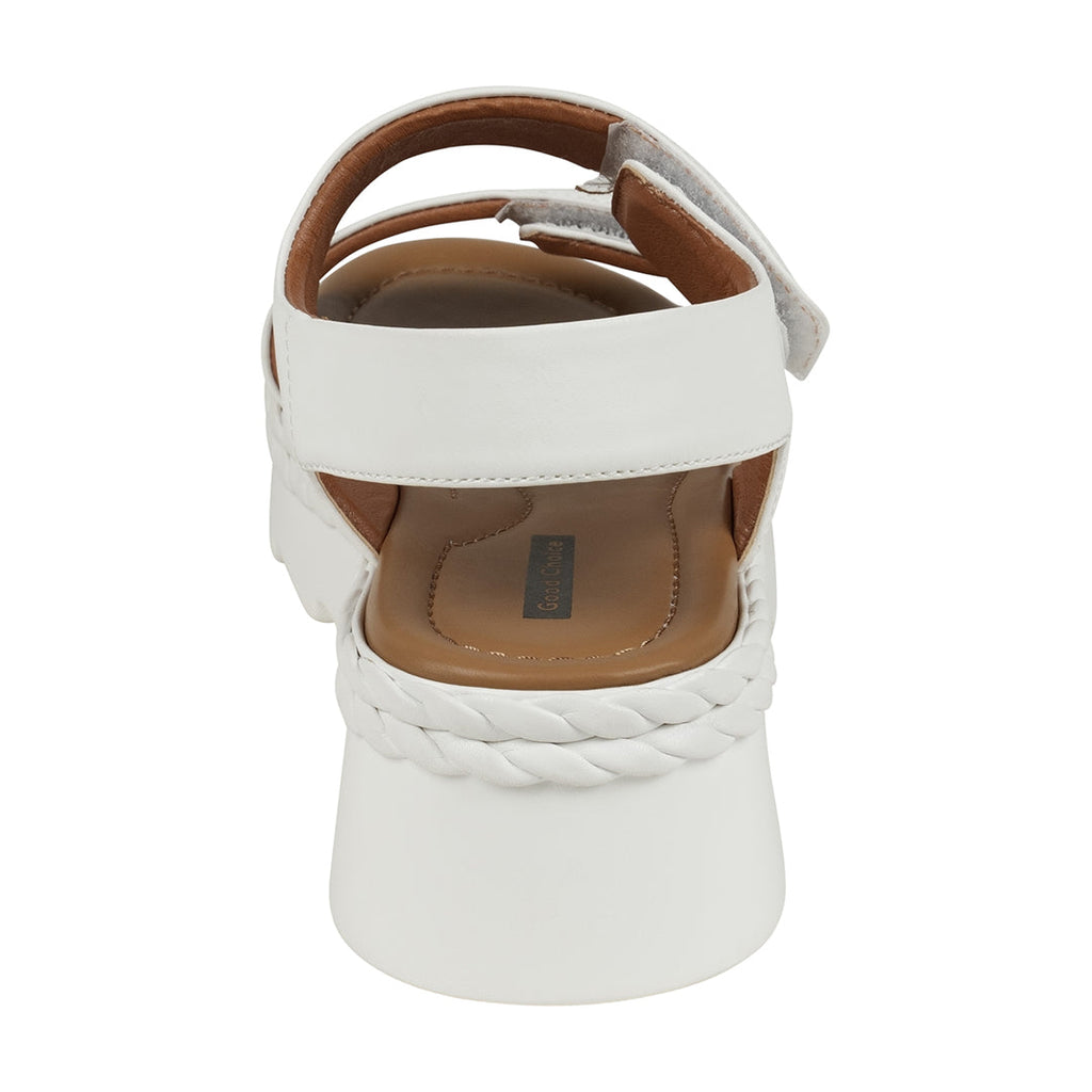 VOSA WHITE VELCRO PLATFORM SANDALS