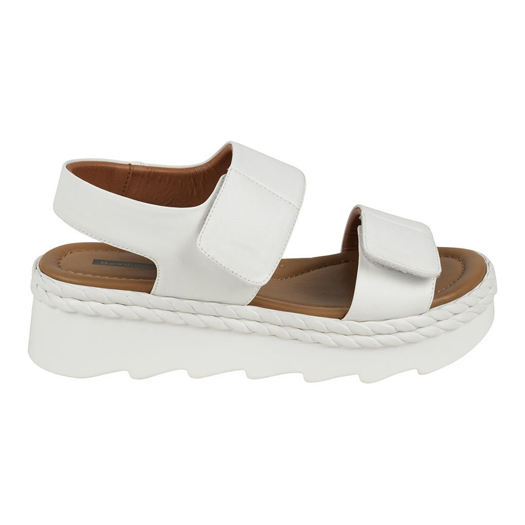 VOSA WHITE VELCRO PLATFORM SANDALS
