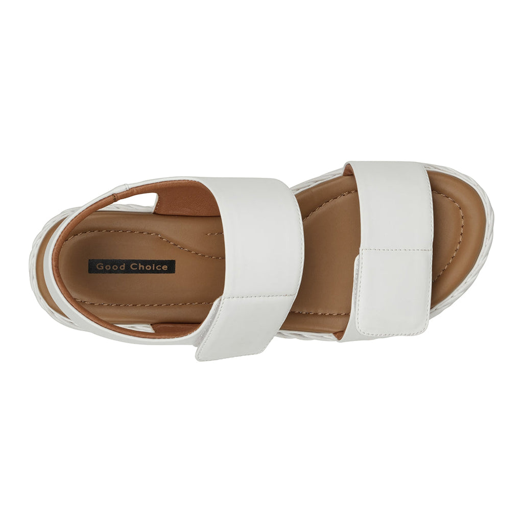 VOSA WHITE VELCRO PLATFORM SANDALS