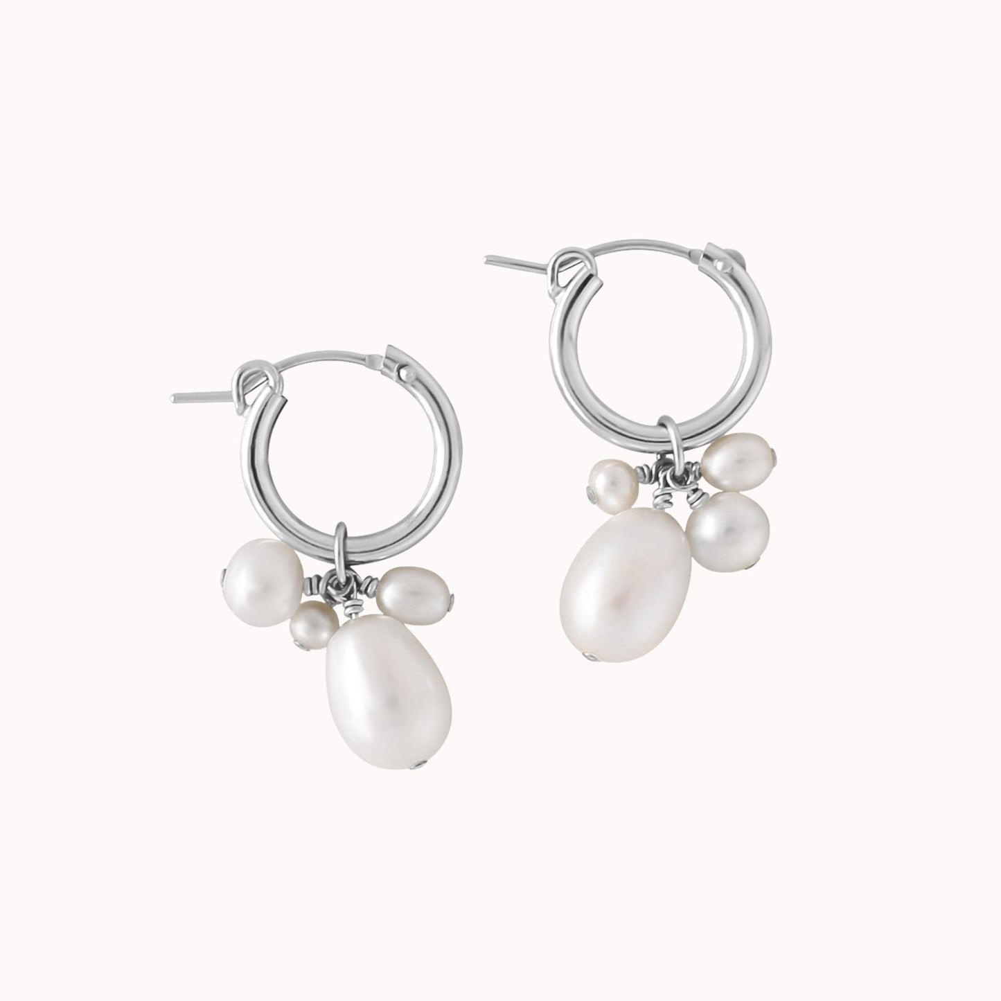 Verona Pearl Hoop Earrings