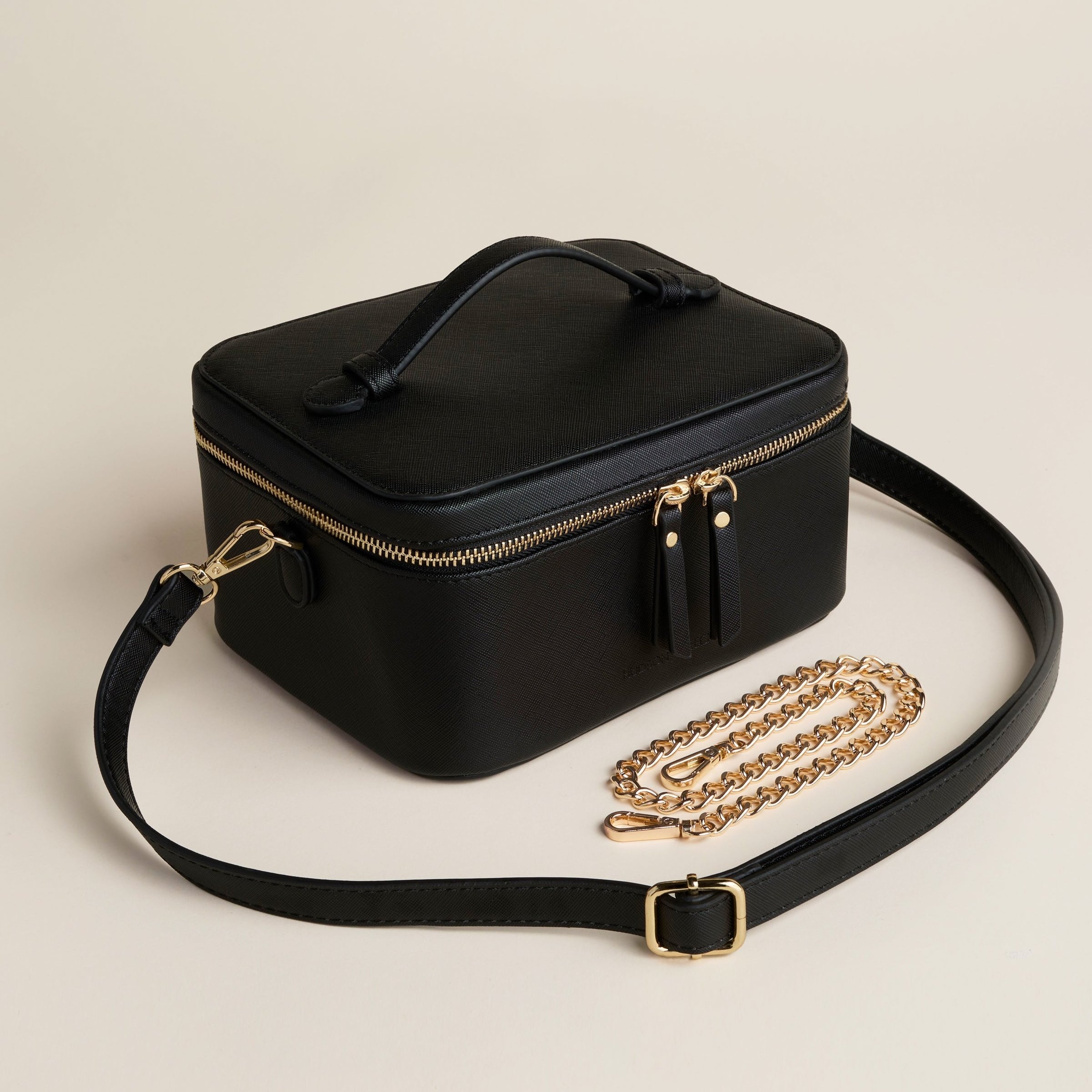Jetsetter Train Case - Black - Luxury Travel Makeup Case