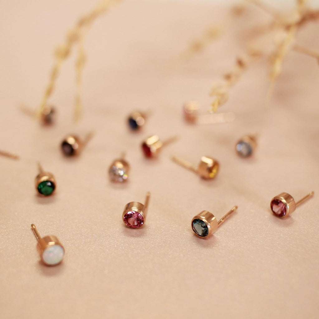 BIRTHSTONE STUD EARRINGS
