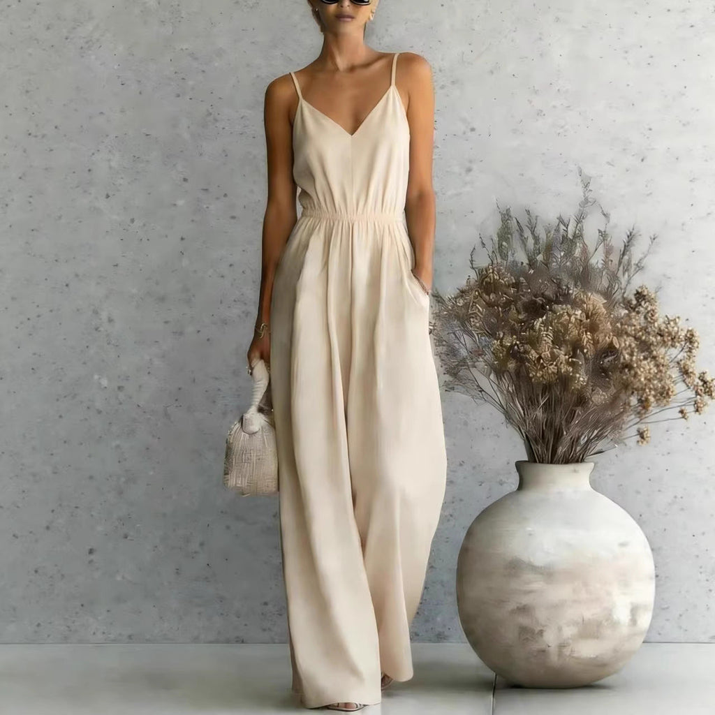Women's Sleeveless Wide-Leg Jumpsuit