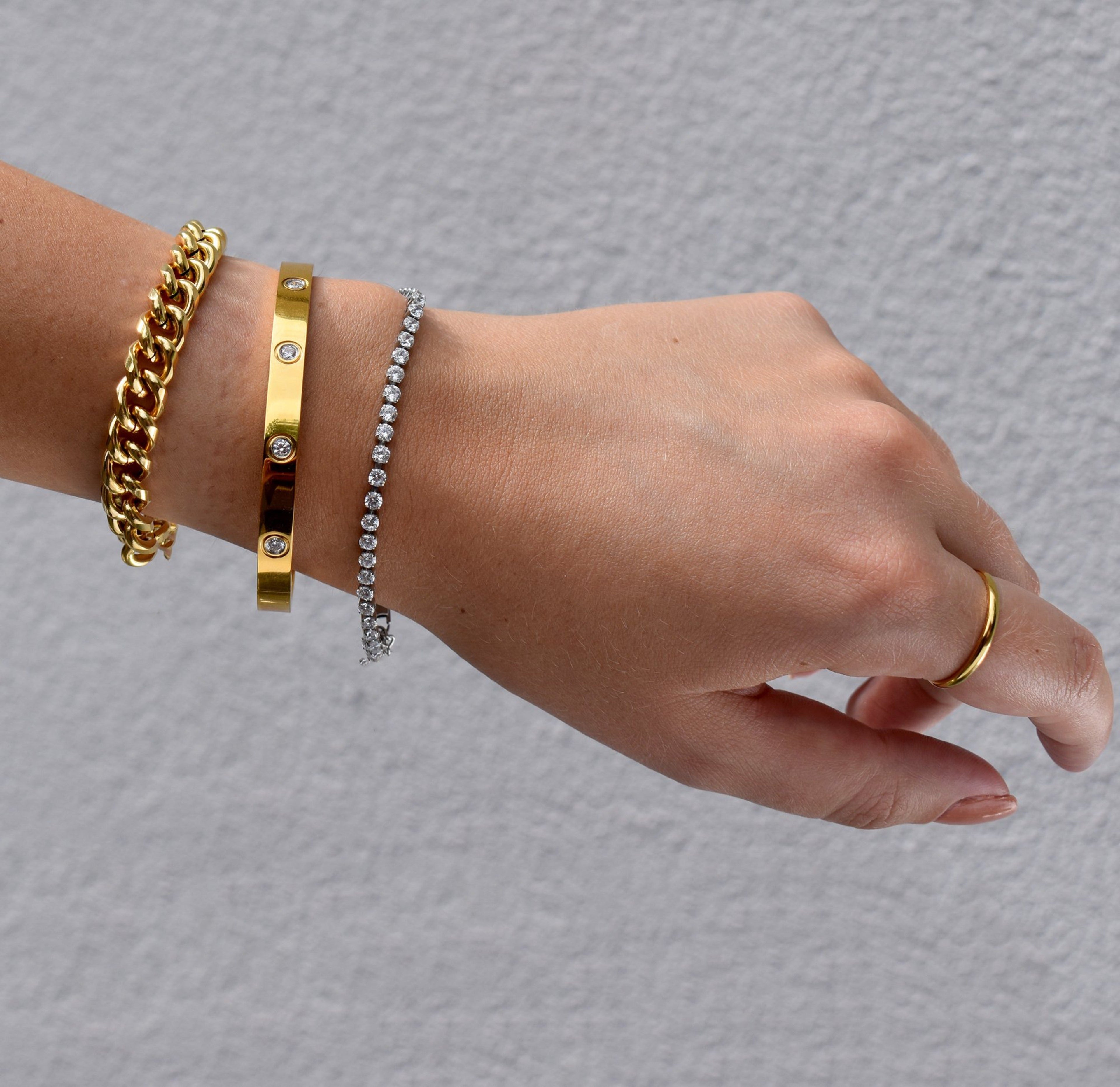 MASON GOLD  CUBAN CHAIN BRACELET