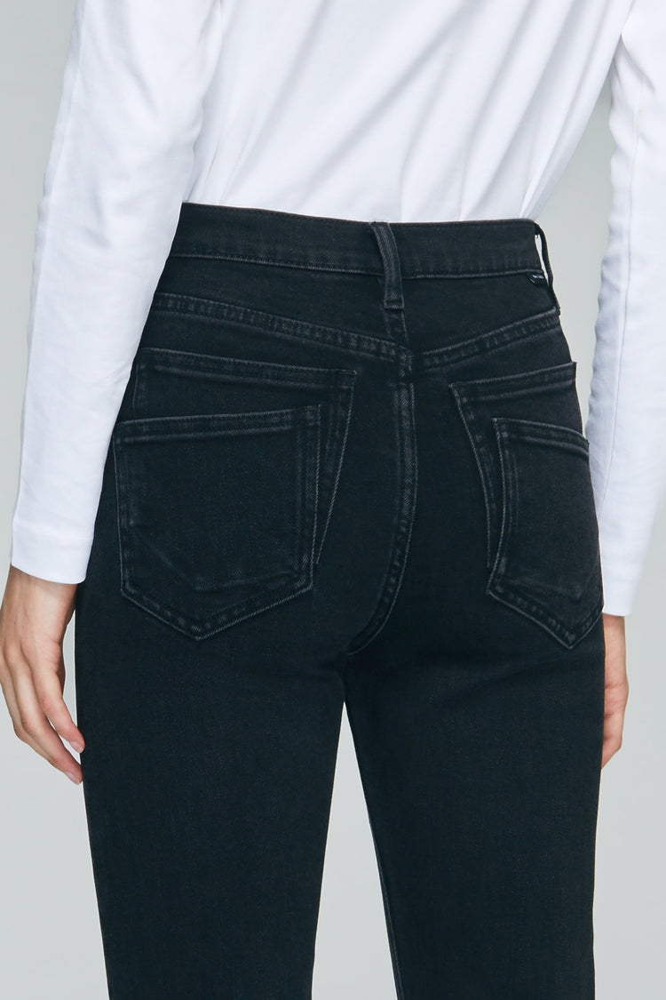 TWO SHOTS HIGH RISE STRAIGHT CROP JEANS
