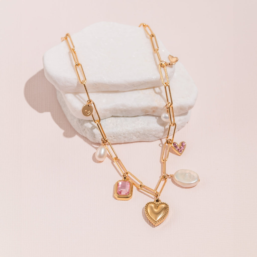 "CROSS MY HEART" CHARM NECKLACE