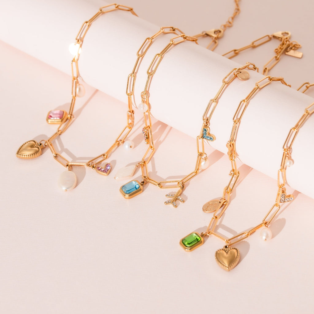 "CROSS MY HEART" CHARM NECKLACE