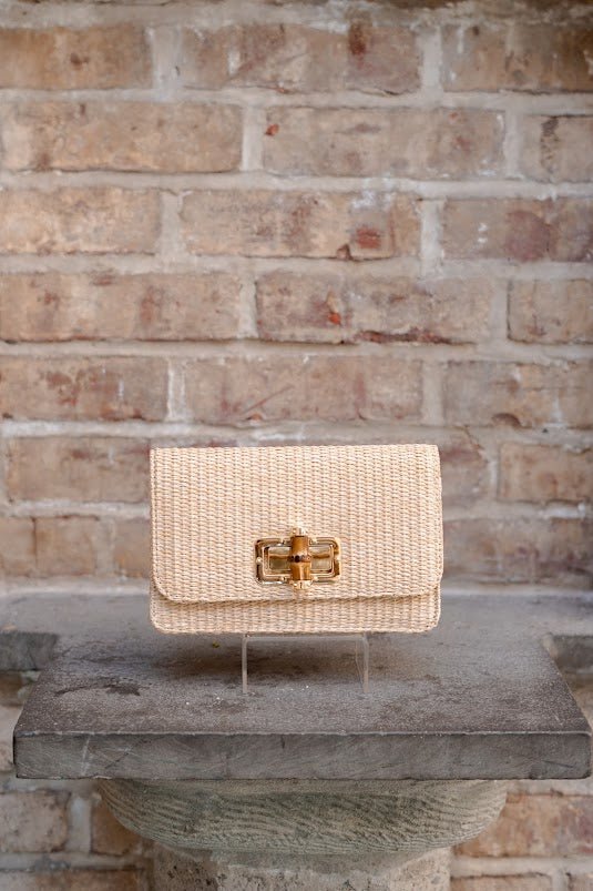 LILLY STRAW CLUTCH - BAMBOO TOGGLE