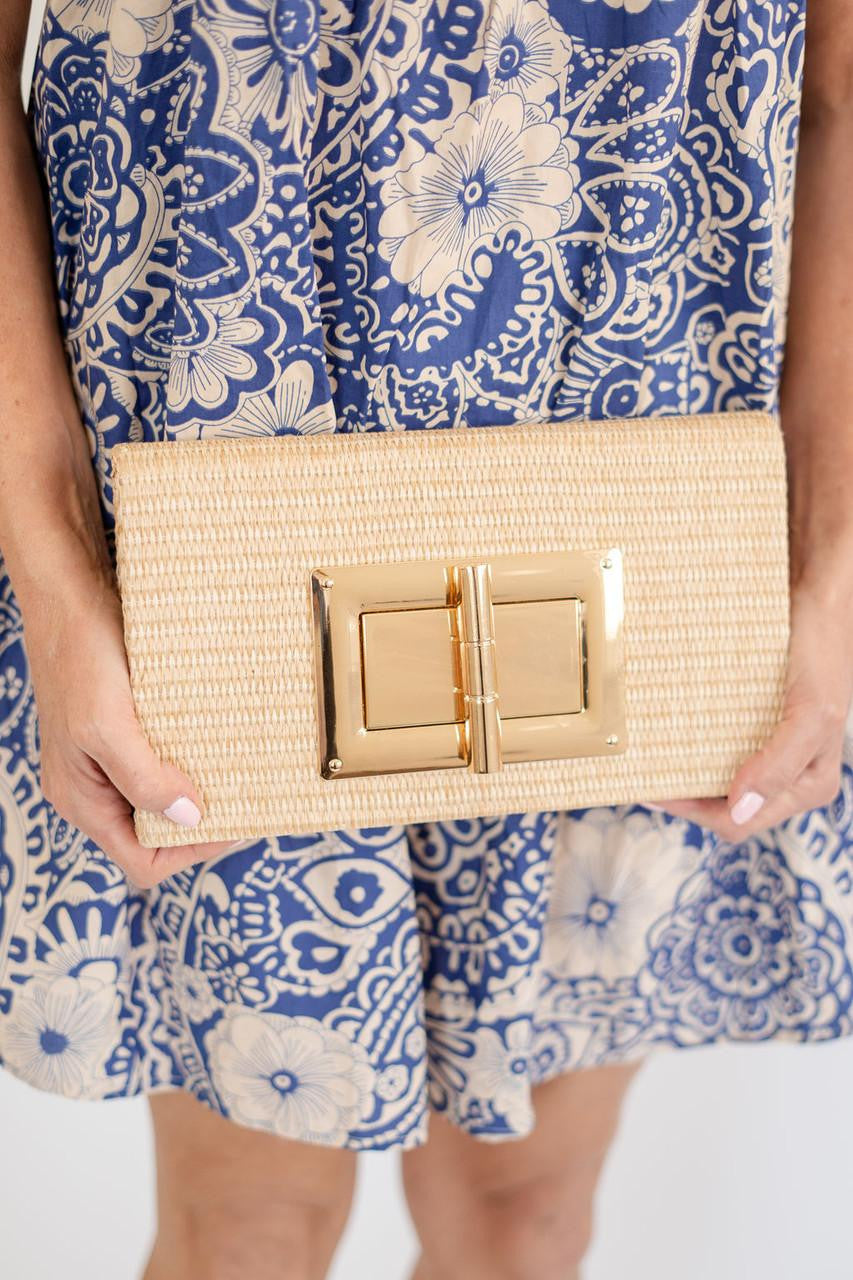 LILLIAN CLUTCH - STRAW
