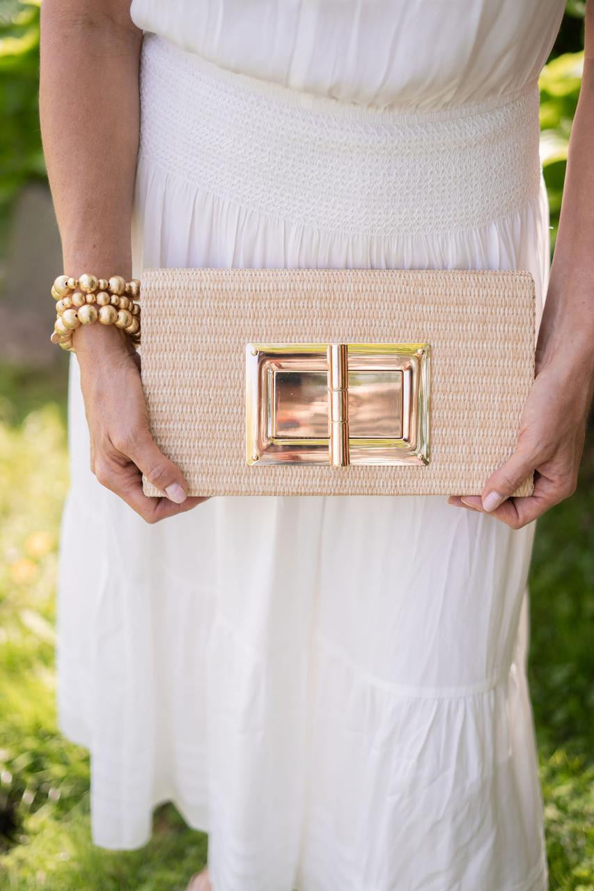 LILLIAN CLUTCH - STRAW