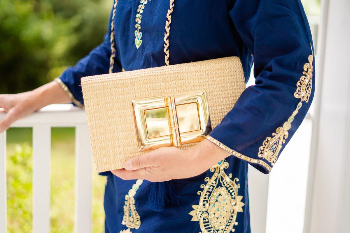 LILLIAN CLUTCH - STRAW