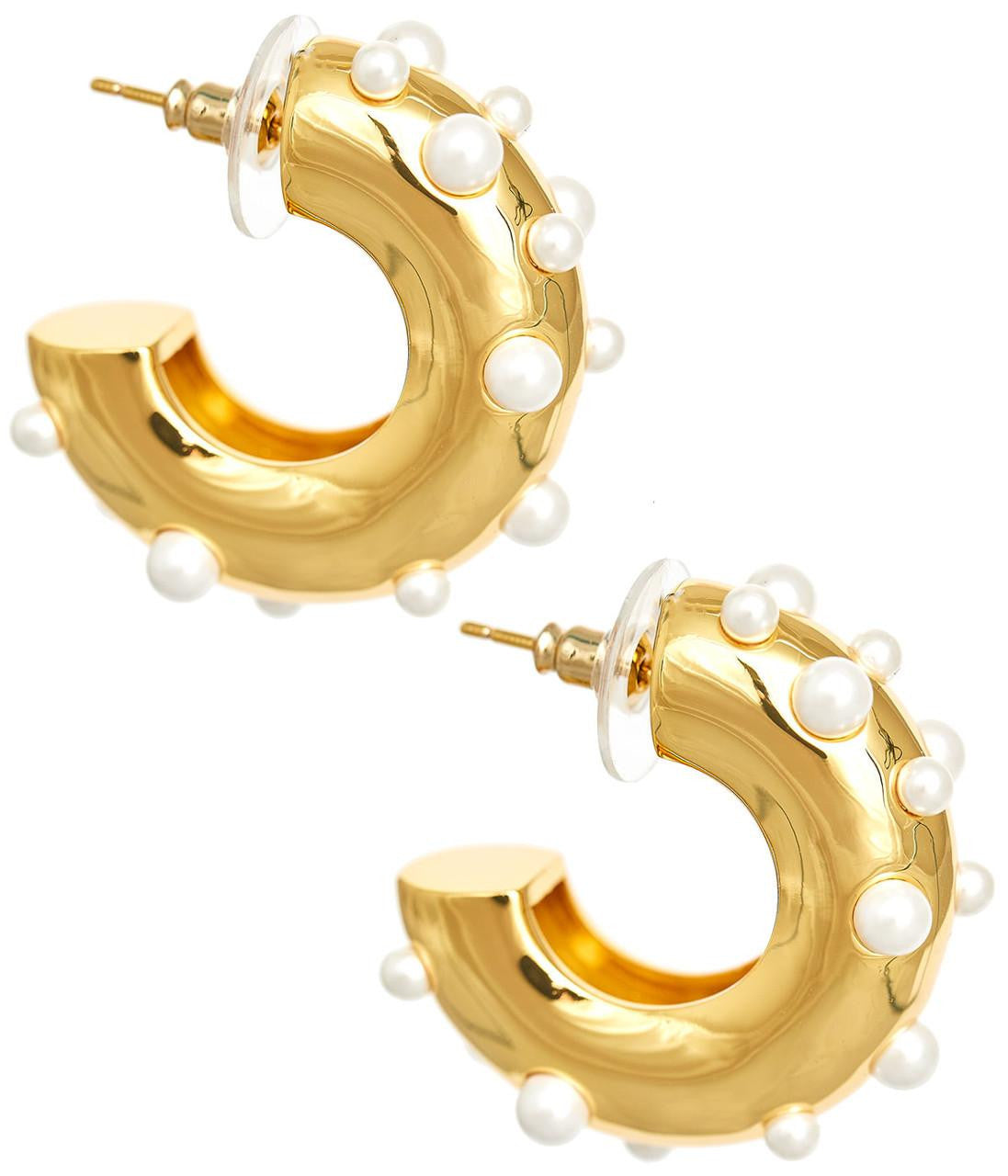 THE FITZGERALD - PEARL & GOLD HOOP