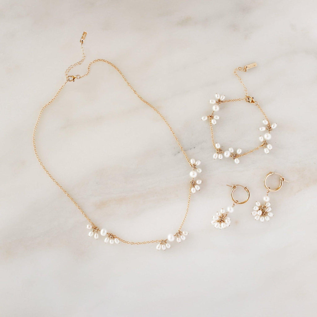 PEARL BLOSSOM HOOP EARRINGS