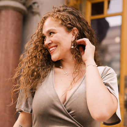 Pearl Blossom Hoop Earrings