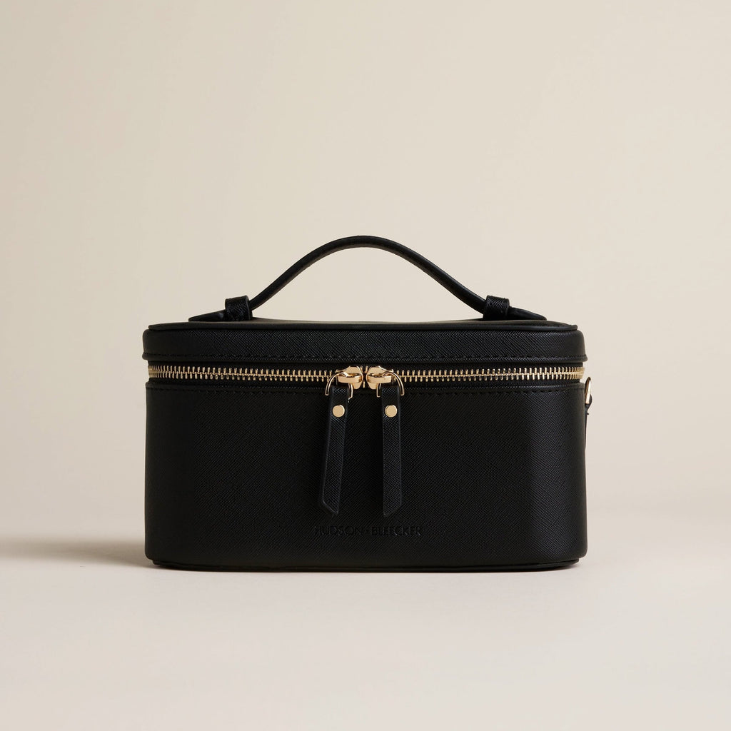 Jetsetter Train Case - Black - Luxury Travel Makeup Case