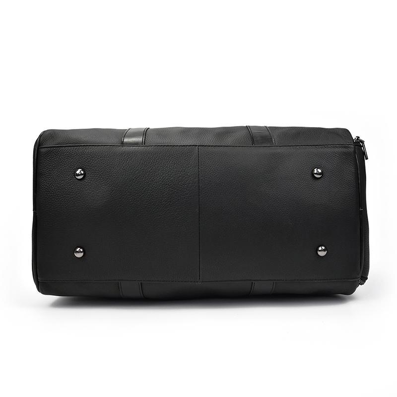 Black Pebbled Leather Weekender