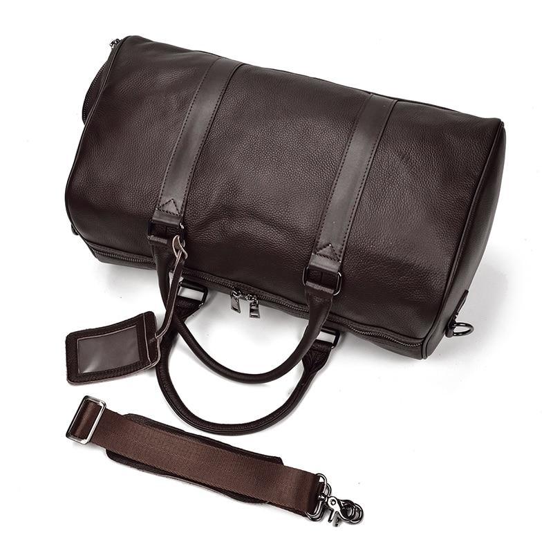 Black Pebbled Leather Weekender