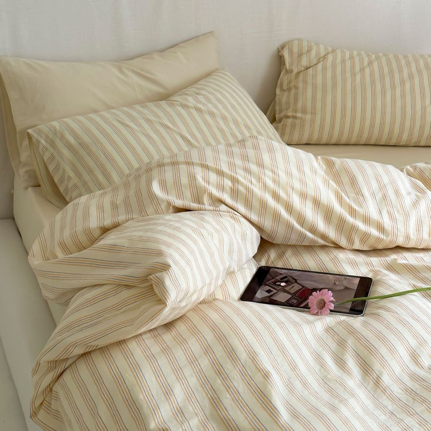 Refreshing Stripe Bedding Set / Yellow